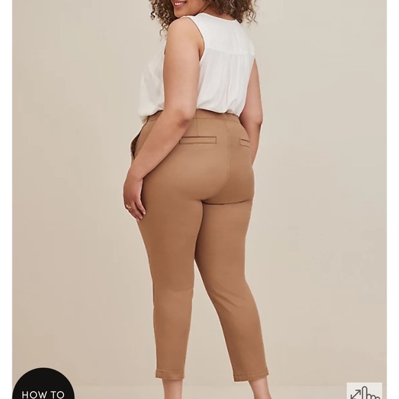 Torrid Comfort Flex Waist High Rise Taper Pants in Twill Camel - Picture 3 of 4